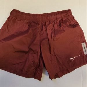 Off-White Logo Print Swim Shorts